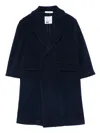 Paolo Pecora Double-breasted Half-sleeve Coat In Blue