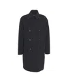 Paolo Pecora Double-breasted Nero Checkered Wool Coat In Black