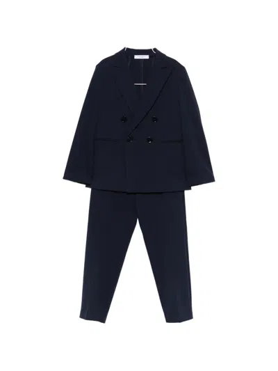 Paolo Pecora Kids' Double-breasted Suit In Blue