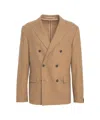 Paolo Pecora Double-breasted Tailored Blazer With Notched Lapel In Multi