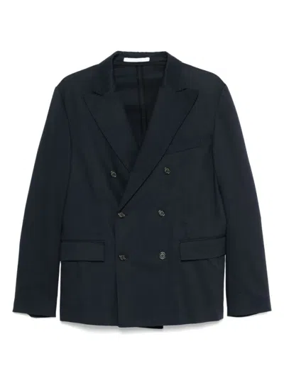 Paolo Pecora Double-breasted Tailored Jacket With Sharp Lapels In Black