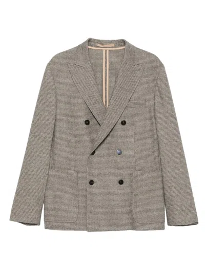 Paolo Pecora Double-breasted Wool Jacket In Sand
