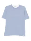 Paolo Pecora Double-layered Cotton T-shirt In Blue