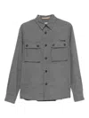 Paolo Pecora Double-pocket Button-down Shirt Jacket In Gray
