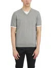 Paolo Pecora Double V-neck Sweater In Gray