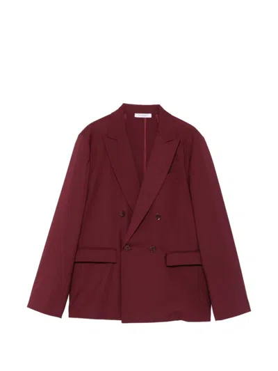 Paolo Pecora Kids' Double-breasted Blazer In Red