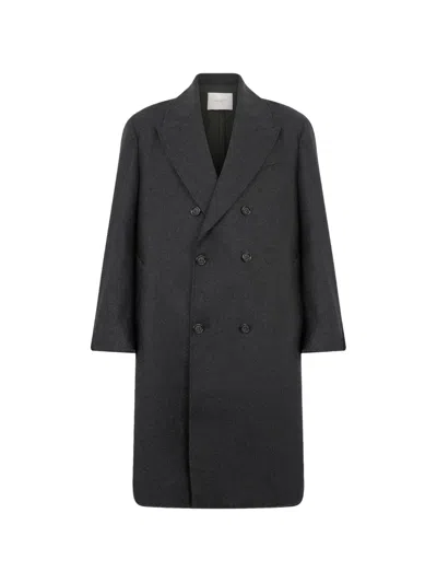 Paolo Pecora Double-breasted Coat In Gray