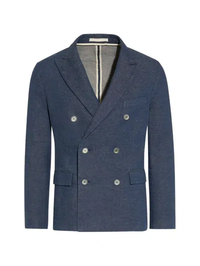 Paolo Pecora Double-breasted Jacket In Blue