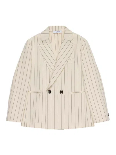 Paolo Pecora Kids' Double-breasted Jacket In Brown