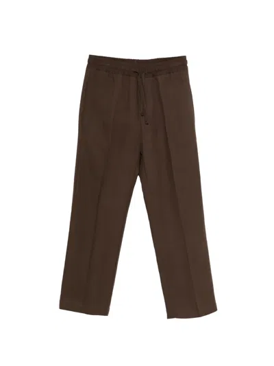 Paolo Pecora Kids' Drawstring Trousers In Brown