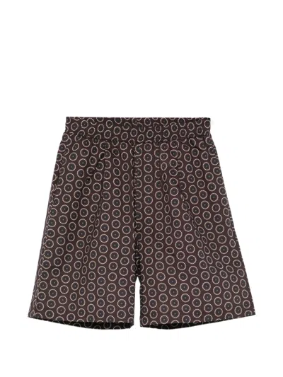 Paolo Pecora Kids' Ebano Print Shorts In Brown