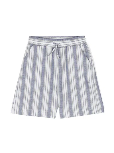 Paolo Pecora Kids' Elasticated-waist Striped Shorts In Blue