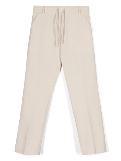 Paolo Pecora Kids' Elasticated-waistband Trousers In Neutrals