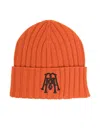 Paolo Pecora Embroidered-logo Ribbed Beanie In 橘色