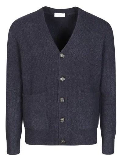 Paolo Pecora English Rib Cardigan In Gray