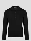 Paolo Pecora Extrafine Merino Wool Polo In Black
