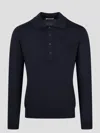 Paolo Pecora Extrafine Merino Wool Polo In Black