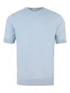 Paolo Pecora T-shirt In Maglia Fine Celeste In Blue