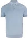 Paolo Pecora Slim Fit Polo With Light Blue Ribbed Edges In 蓝色