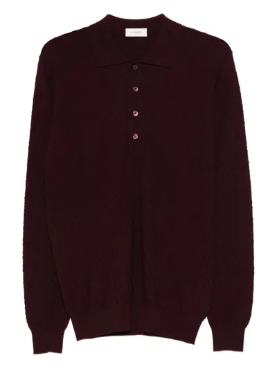 Paolo Pecora Fine-knit Polo Shirt In Red
