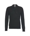 Paolo Pecora Fine Knit Pullover With Classic Polo Collar In Black