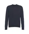 Paolo Pecora Finely Knit Blue Wool Sweater In Black