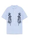 Paolo Pecora Floral-embroidered Shirt In Blue