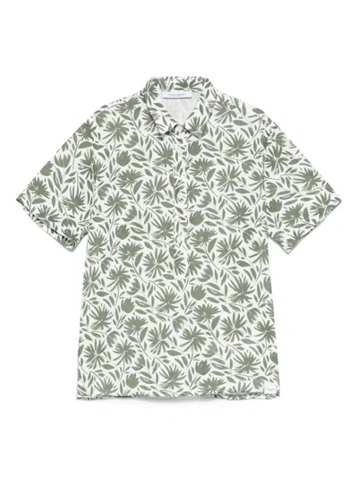 Paolo Pecora Kids' Floral-print Polo Shirt In White