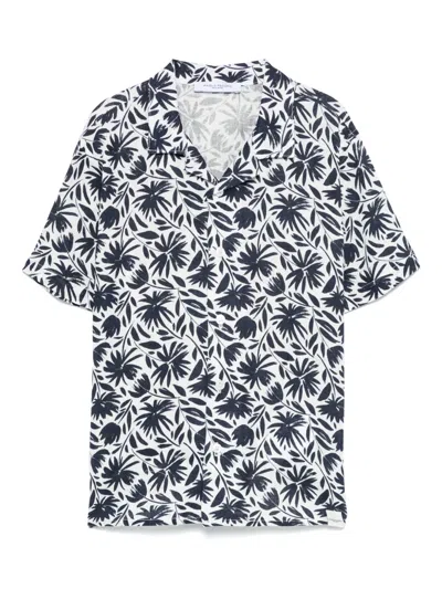 Paolo Pecora Kids' Floral-print Shirt In Blue