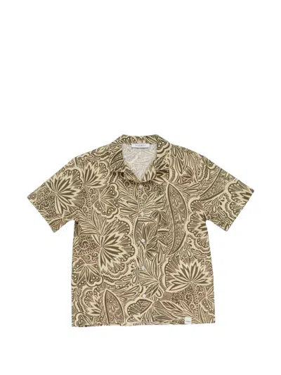 Paolo Pecora Kids' Floral-pattern Shirt In Neutral