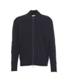 Paolo Pecora Full-zip Ribbed Knit Cardigan In Black