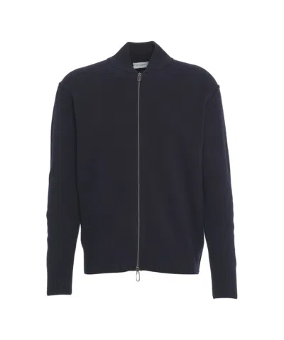 PAOLO PECORA FULL-ZIP RIBBED KNIT CARDIGAN