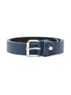Paolo Pecora Grained Leather Belt In Blue