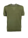 Paolo Pecora Green Cotton And Silk T-shirt In Green