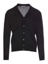 Paolo Pecora Black Cardigan In Gris