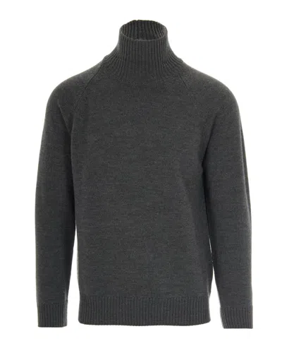 PAOLO PECORA GREY HIGH NECK SWEATER