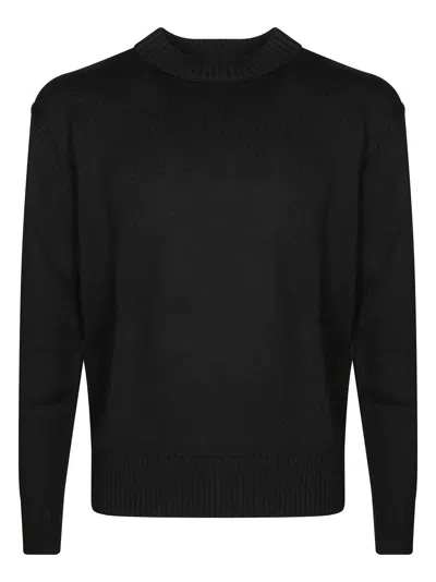 Paolo Pecora High Neck Ribbed Knit Sweater In Black