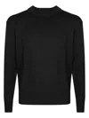 Paolo Pecora High Neck Ribbed Knit Sweater In Black