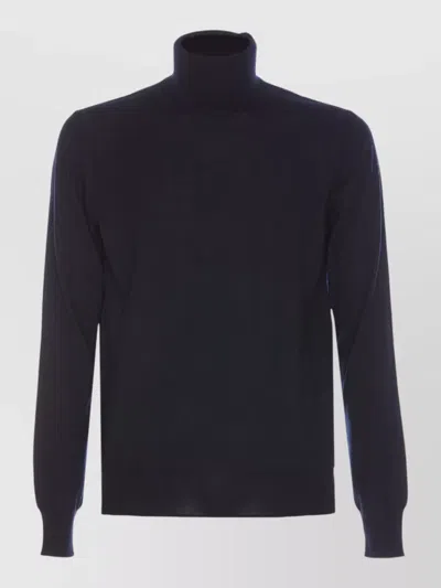 Paolo Pecora High Neck Turtleneck Sweater Long Sleeves In Blue