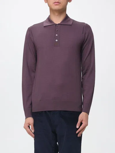 Paolo Pecora High-neck Merino Wool Zip Cardigan With Pockets In Purple