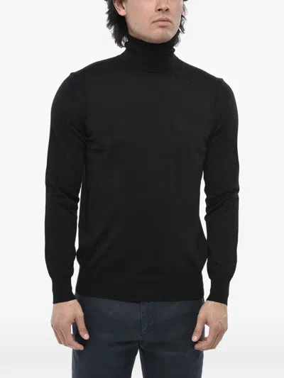 Paolo Pecora High-neck Virgin-wool Knit In Black