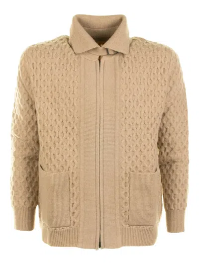 PAOLO PECORA HONEYCOMB ZIP-UP CARDIGAN