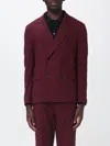Paolo Pecora Linen Double-breasted Jacket In Red