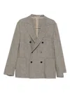 Paolo Pecora Checked Double-breasted Jacket In Gray
