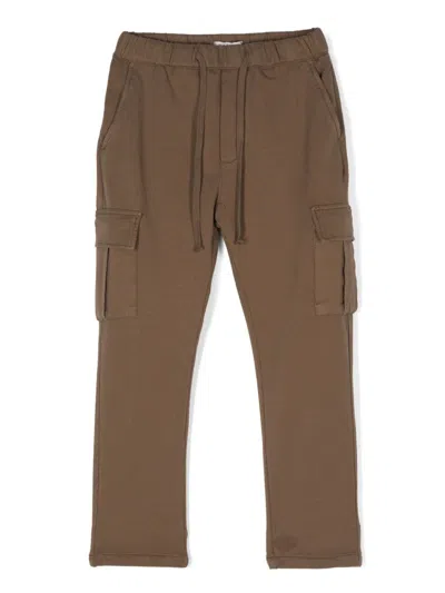 Paolo Pecora Kids' Jersey Sweatpants In Brown