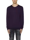 Paolo Pecora Blue-colored 1-thread Merino Sweater In Purple