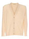 Paolo Pecora Knitted Cardigan In Nude