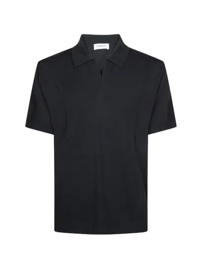 Paolo Pecora Knitted V-neck T-shirt In Blue