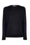 Paolo Pecora Black Sweatshirt With Classic Crew Neckline In Black