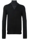 Paolo Pecora Layered Roll Neck Sweater In Black